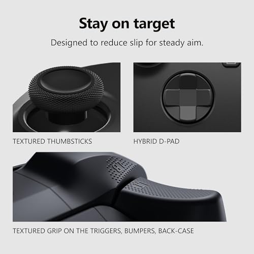 XBOX Wireless Gaming Controller + USB-C Cable | Carbon Black | Consoles, PCs, TVs, mobile, and more | Textured Grip | Wireless, Bluetooth, USB-C Connectivity - style: Carbon Black + USB-C Cable