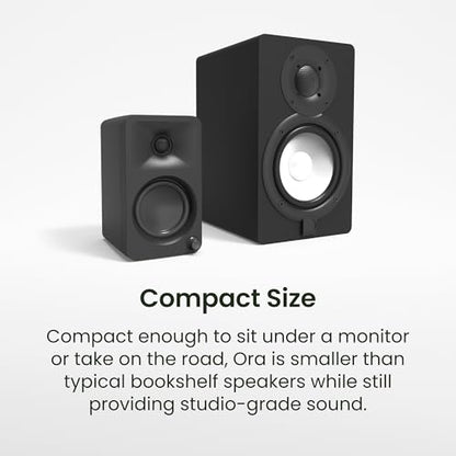Kanto ORAMC 100W Powered Reference Desktop Computer Speakers with Bluetooth 5.0 and USB-C Input | Bi-Amplified | 100 Hz Automatic Crossover | Reference Quality Sound | Pair | Cream - color: Cream, size: 3" Woofer - 100 Watts