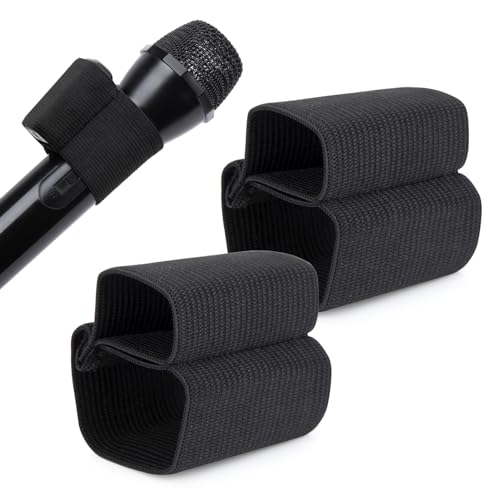 YOUSHARES Handheld Microphone Elastic Sleeve, Compatible with Attach DJI Mic 2 Wireless on Handheld Mic (Shure SM58, Behringer XM8500) for Clearer Audio for Weddings,Toasts,Interviews,DJ Hosting(2pcs)
