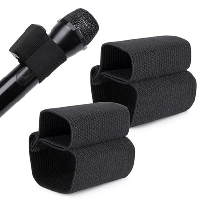 YOUSHARES Handheld Microphone Elastic Sleeve, Compatible with Attach DJI Mic 2 Wireless on Handheld Mic (Shure SM58, Behringer XM8500) for Clearer Audio for Weddings,Toasts,Interviews,DJ Hosting(2pcs)