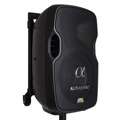 10" Portable Rechargeable Battery Powered 1000W Pro DJ Amplified Loud Speaker with 2 Wireless Microphones Echo Bluetooth USB SD Card Aux MP3 FM Radio PA System LED Ring Karaoke Tripod Stand - style: 10” with Rechargeable Battery