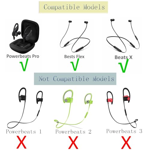 Replacement Eartips Compatible with Powerbeats Pro, Replacement Earbuds Silicone Ear Tips Eargels Set - Small, Medium, Large and Double Flange (4 Pairs) (Black) - color: black