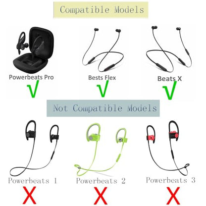 Replacement Eartips Compatible with Powerbeats Pro, Replacement Earbuds Silicone Ear Tips Eargels Set - Small, Medium, Large and Double Flange (4 Pairs) (Black) - color: black