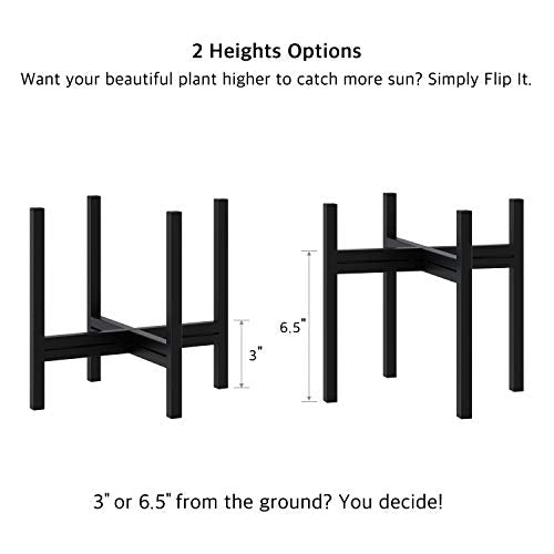 FaithLand Mid Century Plant Stand Indoor Outdoor (EXCLUDING 8" Plant Pot), Metal Planter Stand, Potted Plant Holder, Black, Hold Up to 8 Inch Planter - Upgraded Design - size: 8 inch