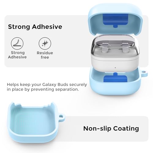 AhaStyle Silicone Case for Samsung Galaxy Buds4 and Galaxy Buds4 Pro (2026) | Skin-Friendly Soft Touch, Full Protection,Shockproof, with Carabiner, Wireless Charging, Headphone Accessories, for Men Women - color: Galaxy Buds4/Buds4 Pro, Sky Blue