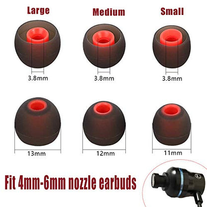 Silicone Replacement Earbuds Tips & Sports Earhook Earbuds Accessories | 3 Pairs L/M/S, Ear Fins & Stabilizers, Anti-Slip, Secure Fit, Noise Isolating, Universal for In-Ear Earphones
