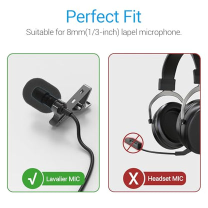 Furry Windscreen & Foam Cover Set for Lavalier Lapel Microphone, Muff Windshield Windjammer Deadcat， Wind Muff & Dead Cat Set for Mini Clip-On Lav MIC, 5-Pack of Each - color: Foam & Furry Cover, 5-Pack of Each