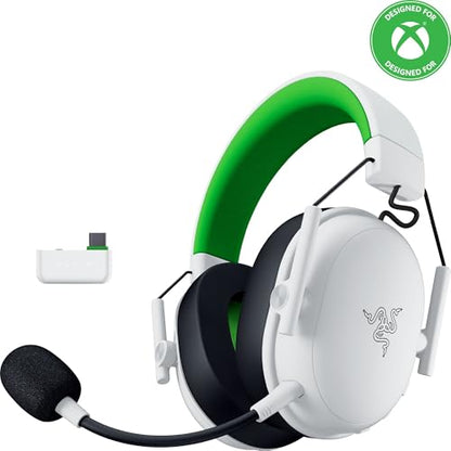 Razer BlackShark V3 X HyperSpeed Wireless Xbox Gaming Headset, White | 50mm Drivers, Cardioid Mic, 2.4 GHz, Bluetooth, Works with PC, Mac, PS5, Nintendo Switch, Smartphone, 70 Hr Battery - color: White, style: Xbox