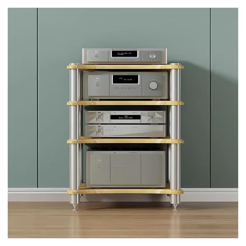 Living Room/Small Spaces Audio Component Rack Tower Media Stereo Stand Equipment Shelves, Heavy Duty Modern HiFi Audio Racks Stereo Rack System, #1-4 Tier - color: #1, size: 4 tier