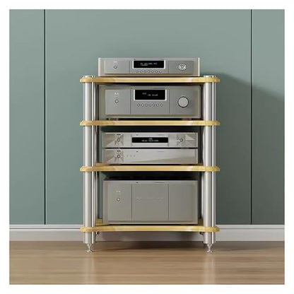 Living Room/Small Spaces Audio Component Rack Tower Media Stereo Stand Equipment Shelves, Heavy Duty Modern HiFi Audio Racks Stereo Rack System, #1-4 Tier - color: #1, size: 4 tier