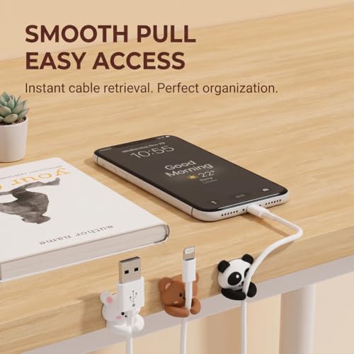 3pcs Cute Desktop Multi-Functional Cord Winder, Practical Hook and Clip for Mouse Wire/Headphone Line Data Cabler Fixer No-Nail Organizer of Table & Drawer Storage, Cord Management