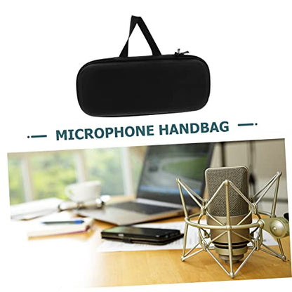 Toddmomy Portable Microphone Case Drop Resistant Storage Bag for Wired and Mics Small Large Capacity Padded Organizer for Digital Devices Mic Storage Pouch for Travel and Home Use