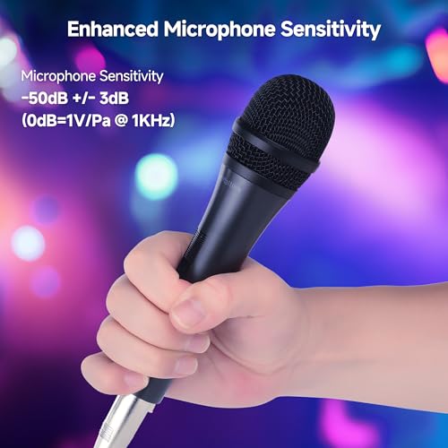 Cable Matters 2-Pack Cardioid Dynamic Vocal Microphones with 15ft Cable | 6.35mm Wired Microphone, for Singing and Karaoke, Compatible with Singing Machine