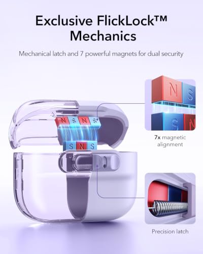 ESR for AirPods Pro 3 Case (2025), Compatible with MagSafe, Purple | Compatible with AirPods Pro 3 (USB-C Cable), Magnetic Lid, Full Drop Protection Cover with Lanyard - color: Purple, size: AirPods Pro 3 Case