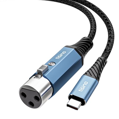 Tisino XLR to USB C Microphone Cable, Upgraded Hi-Fi Audio Recording Cable USB C Microphone Cable for Dynamic Microphones/Recorder/Laptop/Tablet, 3m/10ft | USB-C to XLR Female Audio Recording Cord for Dynamic Mic, Laptop, Tablet, Hi-Fi Shielded Studio Int