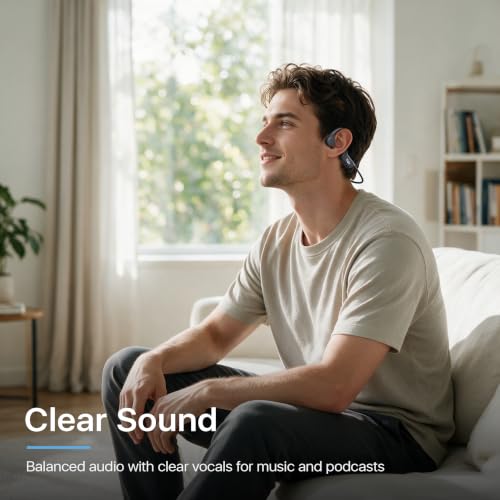 Wigfar Bone Conduction Headphones, Open Ear Headphones, Bluetooth 6.0 | Lightweight Sports Headphones for Running & Workouts, Clear Sound, 10H Playtime and IP54 Sweat Resistance for Daily Use