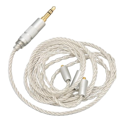 Replacement Earphone Cable, Silver Plated Copper HiFi 4 Core MMCX to 3.5mm Sound Jack, Upgrade Headphone Wire with Noise Reduction for SE215 SE315 SE425 SE535 SE846,
