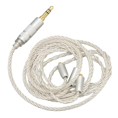 Replacement Earphone Cable, Silver Plated Copper HiFi 4 Core MMCX to 3.5mm Sound Jack, Upgrade Headphone Wire with Noise Reduction for SE215 SE315 SE425 SE535 SE846,