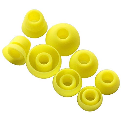 Replacement Silicone Earbuds Ear Tips Eargels Buds Set Compatible with Beats Powerbeats 3 Powerbeats 2 Wireless in-Ear Earphones (4 Pairs/Yellow) - color: Yellow