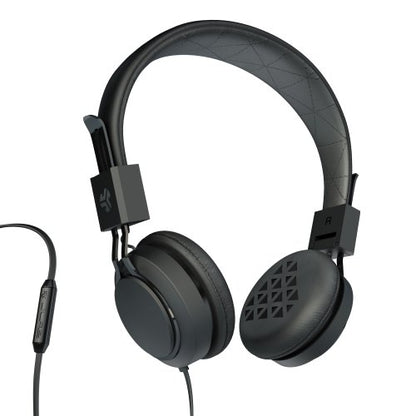 JLAB Audio Intro Premium On-Ear Headphones, with Universal Mic (Black)