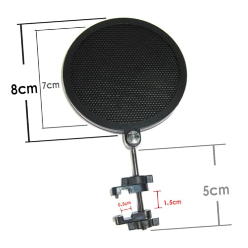 Microphone Mic Filter Double Layer Iron Net Shield Black