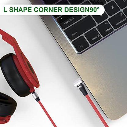 Saipomor Replacement Aux Extension Coiled Cable & Ear Cushions Cover Cups Compatible with Beats by Dr Dre Pro Detox Over-Ear Headphones(Red)