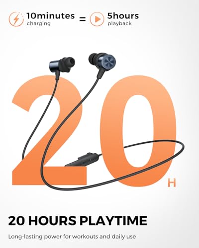 truefree HD-200 Wireless Earbuds, Magnetic Neckband Headphones | Bluetooth 6.0, Wireless Sports Earphones, Spatial Audio, Dual Connection, 20 Hours of Playtime, IP67 Waterproof for Workout