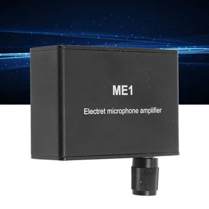 Microphone Amplifier,Electret Microphone Amp, Adjustable Gain 0-20db, XLR Output Mic Preamp, Aluminum ABS Audio Preamplifier Mixing Board, 3 Output Ports, for Condenser Microphones