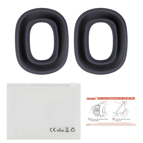SOULWIT Sweat Proof Silicone Ear Cover for AirPods Max, Comfortable Fit for Gym Exercise, Easy to Clean, No Sound Quality Loss - Navy Blue - color: Navy Blue