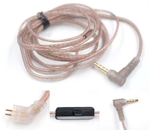 2Pin 0.75MM Oxygen-Free Copper Transparent Earphone Replacement Cable in-Ear Headphone Upgrade Cable for KZ ZS10 ZST ZSR ED12 EDX ES4 ES3 AS06 BA10 AS10 ZST-X Headphones (with Mic, B Pin) - size: B Pin, style: With Mic