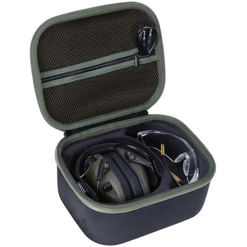 Storage Case Compatible with Walker's Razor Slim Shooting Hearing Protection Electronic Earmuffs - color: Black + Military Green