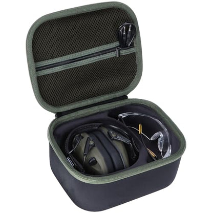 Storage Case Compatible with Walker's Razor Slim Shooting Hearing Protection Electronic Earmuffs - color: Black + Military Green