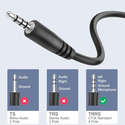 MEIRIYFA 3.5mm TRRS to D-Type Panel Mount Audio Extension Cable, 3.5mm 1/8" TRRS Male to D-Type Female 4 Pole Plug Stereo Headphone Cable for Headset, Laptop, Microphone - 53CM - style: 3.5MM TRRS Male