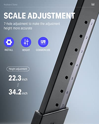 Donner Folding Keyboard Stand, Z-style Heavy-Duty Portable Piano Stand, Adjustable and Collapsible, Suitable for 37 54 61 88 Key MIDI Keyboard Electronic Keyboards Digital Pianos, DKS-100 - size: Z-style Foldable