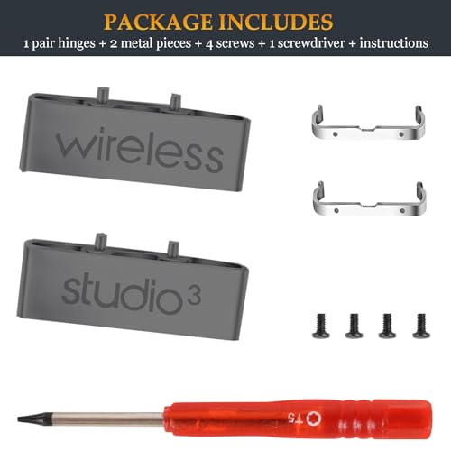 Studio 3 Hinge Replacement Parts as Same as OEM A1914 Repair Kit Durable Accessories Compatible with Beats by Dre Studio3 (A1914) and Studio Pro (A2924) Wireless Headphones (Gray) - color: Gray
