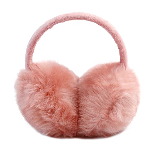 POXIMI Women Winter Earmuffs Girl Ski Adjustable Ear Covers for Kid Cute Bow Ear Warmer Outdoor Earmuff Fleece Lining - color: Pink 2