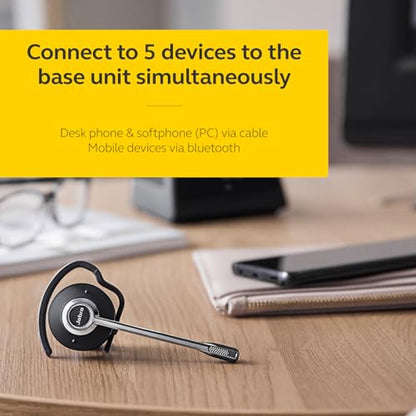 Jabra Engage 75 SE (Second Edition) Wireless Headset, Convertible – Telephone Headset with Industry-Leading Wireless Performance, Advanced Noise-Cancelling Microphone, All Day Battery Life - Black - style: Convertible