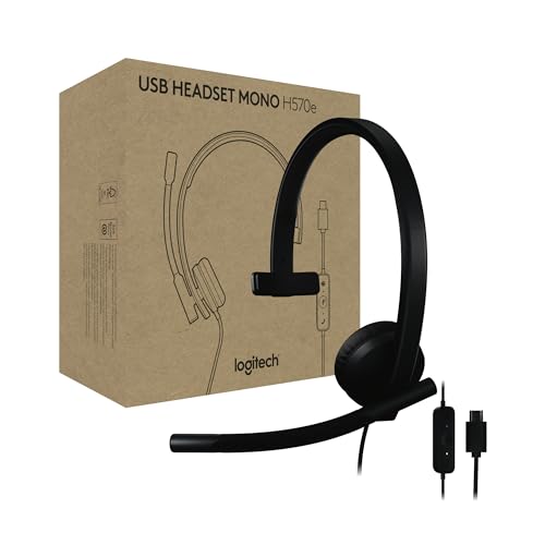 Logitech H570e USB Headset with Microphone, PC and Mac - Black - size: Teams, style: Mono