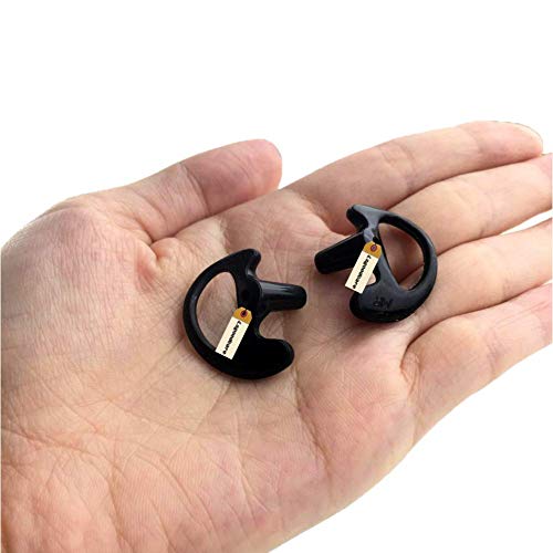 Lsgoodcare Replacement Earmold Earbud (Left and Right Ear) for Two Way Radio Acoustic Coil Tube Earpiece - Open Ear Insert Earmould Earbuds Black, Medium, Soft Silicone Material, 10 Pairs - size: Medium Size-10Pack