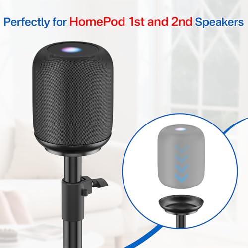 Heavy Duty Speaker Stands for HomePod 1 & 2, 2 Pack - Black - color: Black, size: 2 pack