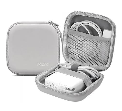 Small Travel Carrying Storage Case, 4.4"x4.4" Charger Organizer, Pouch compatible with MacBook Power Adapter, Laptop Accessories Cables, Cords, USB Drives, Earphones | Portable travel pouch, holds MacBook power adapter, cables, USB drives, earphones and s