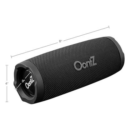 OontZ Cylinder Portable Bluetooth Speaker, 14W, 20-Hour Playtime, IPX7 | 14W Bluetooth speaker with fuller bass, 100-ft range, IPX7 waterproofing, stereo pairing and mic. - color: Black-Cylinder