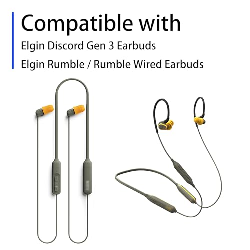 Replacement Triple Flange Ear Tips for Elgin Discord Gen 3/Rumble | 12 Pairs (Yellow, Large) Soft Silicone Ear Tips