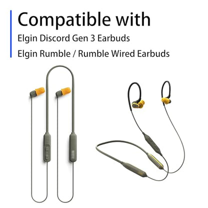 Replacement Triple Flange Ear Tips for Elgin Discord Gen 3/Rumble | 12 Pairs (Yellow, Large) Soft Silicone Ear Tips