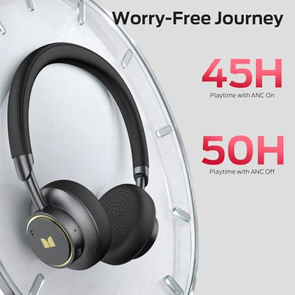 Monster N-Tune mini 02 Noise Cancelling Headphone, Over Ear Headphones Wireless Foldable Design, 50H Playtime Wireless Headphones, Bluetooth 6.0, Adjustable and Comfortable for Travel, Black