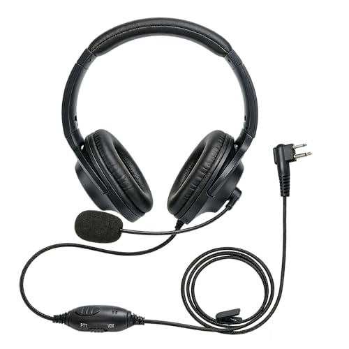 Two Way Radio Over Head Earmuff with PTT Boom Mic VOX Earpiece for Motorola Mag One BPR40 CLS1110 CLS1410 CP185 CP200 CP200D DLR1020 DLR1060 DTR650 DTR700 RDM2070D RDU4100 Radios