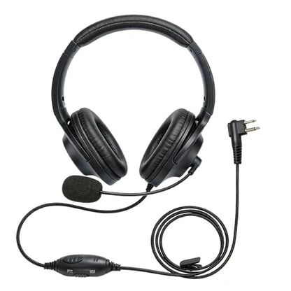Two Way Radio Over Head Earmuff with PTT Boom Mic VOX Earpiece for Motorola Mag One BPR40 CLS1110 CLS1410 CP185 CP200 CP200D DLR1020 DLR1060 DTR650 DTR700 RDM2070D RDU4100 Radios