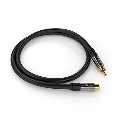 KabelDirekt – RCA Extension Cable – 6ft | Subwoofer/audio cable, RCA male to female, ideal for amplifier/HiFi, analog & digital - size: 6 Feet