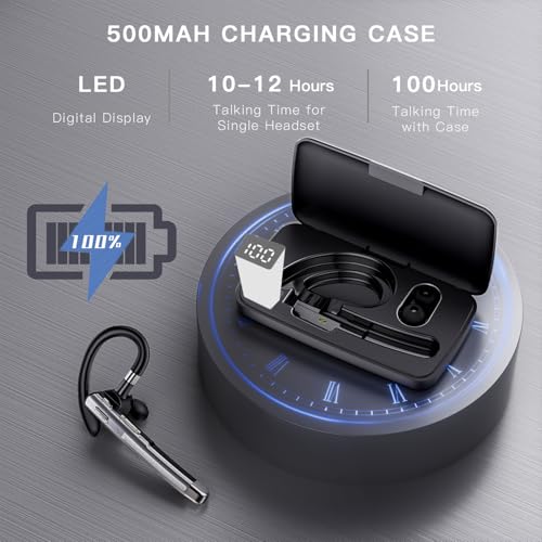 Boytond Bluetooth Earpiece V6.1,Wireless Handsfree Headset with Mic