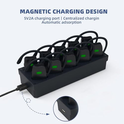 Wireless Tour Guide System, 2 Transmitters 10 Receivers | Tour Guide Headsets, 10-Slot Charge Base, Tour Guide Microphone and Speaker, For Tours Museum Factory School